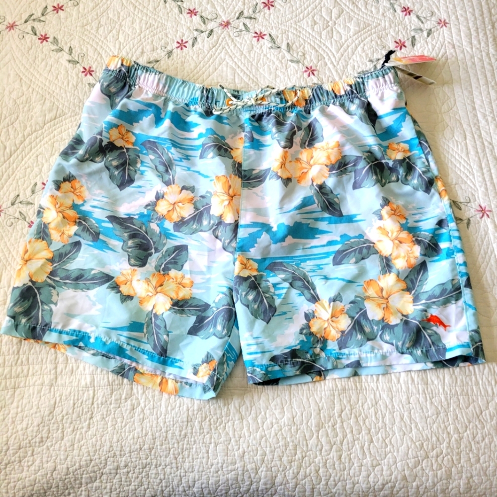 Tommy Bahama Swim Trunks Shorts Fully Lined 3 PocketMen's XXL NWT Hawaiian 2X